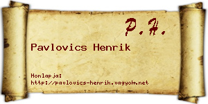 Pavlovics Henrik névjegykártya